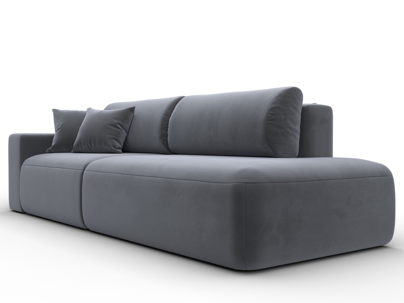 Диван прямой Лига-036 НПБ Модерн подлокотник слева, Велюр, SEVEN 17 серый