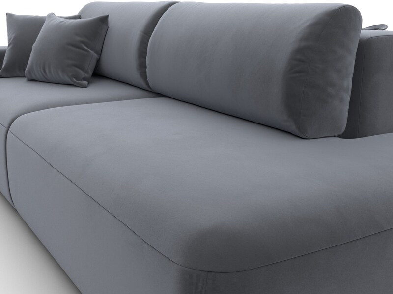 Диван прямой Лига-036 НПБ Модерн подлокотник слева, Велюр, SEVEN 17 серый