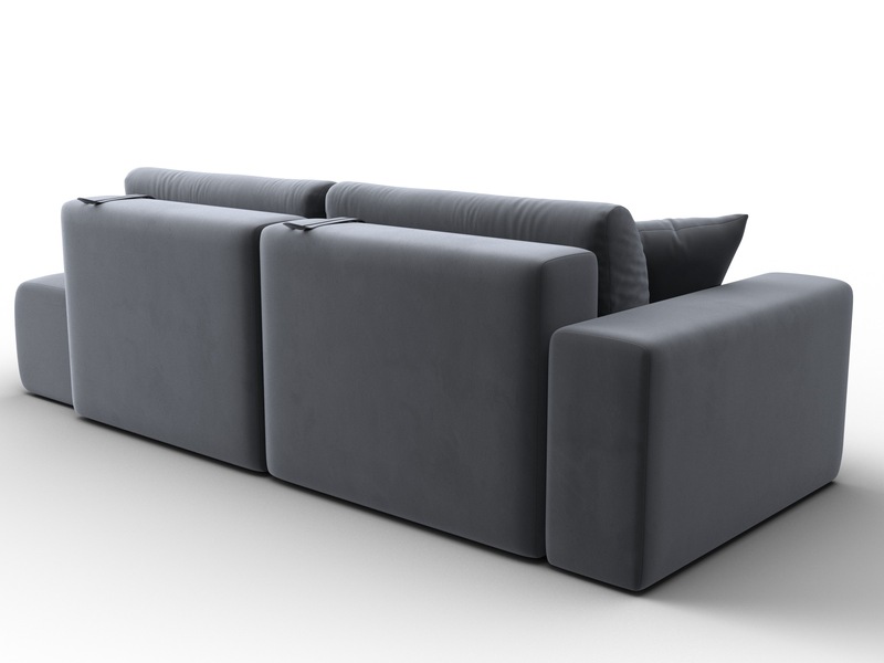 Диван прямой Лига-036 НПБ Модерн подлокотник слева, Велюр, SEVEN 17 серый