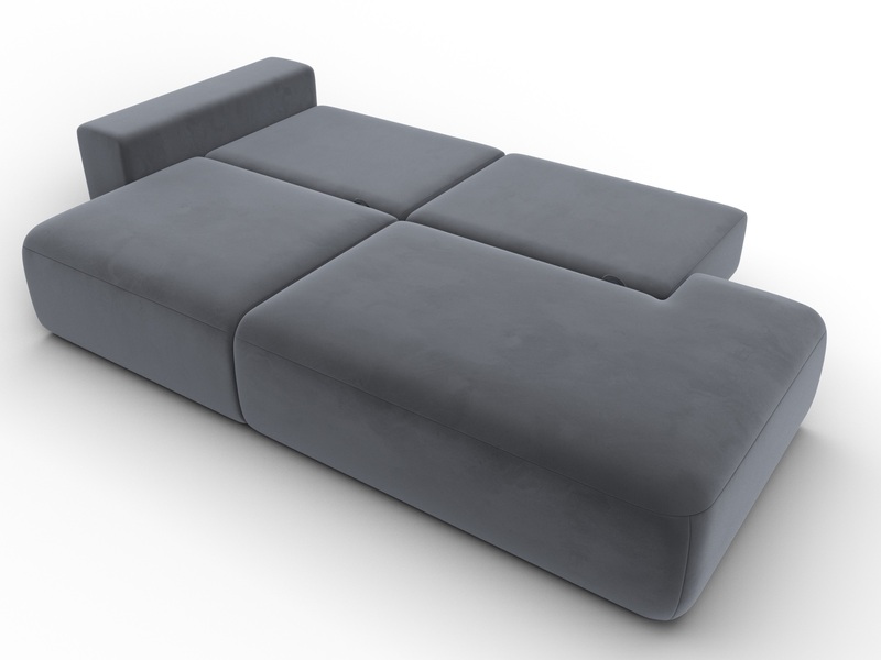 Диван прямой Лига-036 НПБ Модерн подлокотник слева, Велюр, SEVEN 17 серый