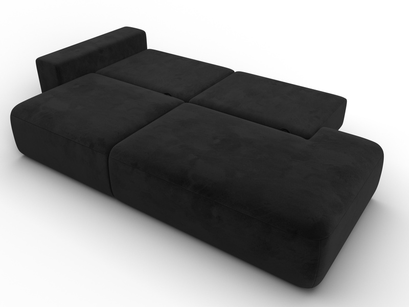 Диван прямой Лига-036 НПБ Модерн подлокотник слева, Велюр, SEVEN 35 черный