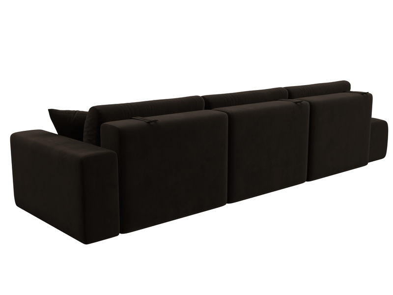 Диван прямой Лига-036 НПБ Модерн Лонг подлокотник справа, Микровельвет, Коричневый