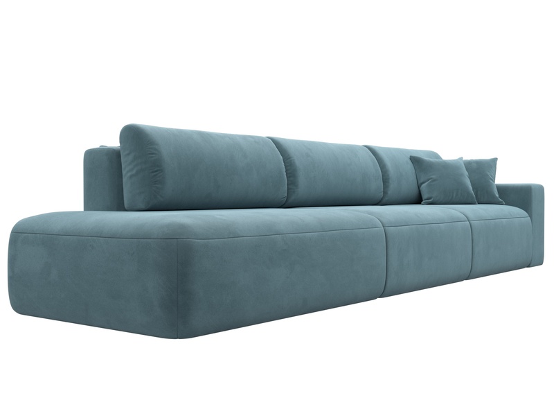 Диван прямой Лига-036 НПБ Модерн Лонг подлокотник справа, Велюр, SEVEN 113 бирюзовый