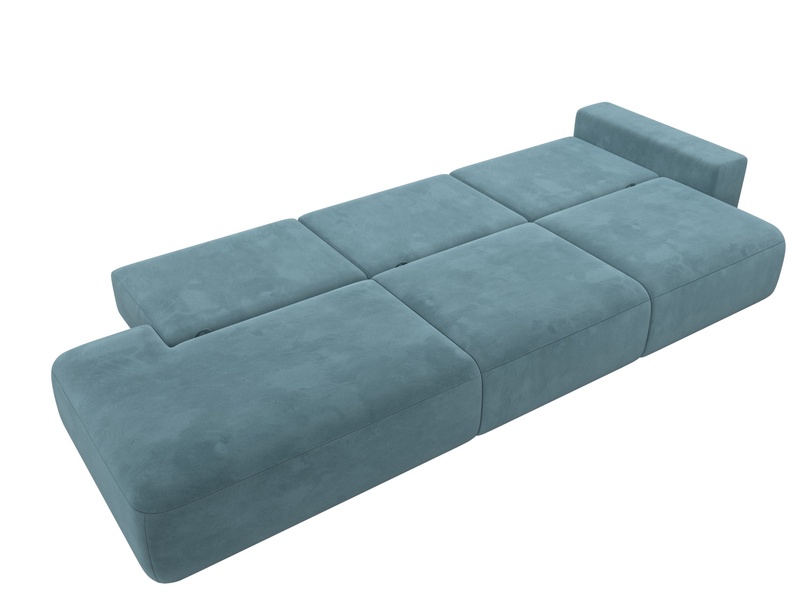Диван прямой Лига-036 НПБ Модерн Лонг подлокотник справа, Велюр, SEVEN 113 бирюзовый
