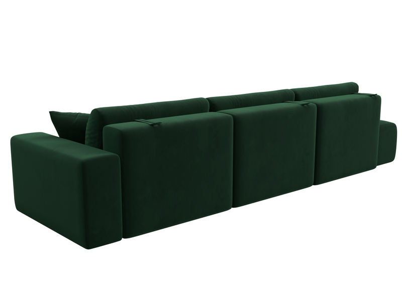 Диван прямой Лига-036 НПБ Модерн Лонг подлокотник справа, Велюр, SEVEN 626 зеленый