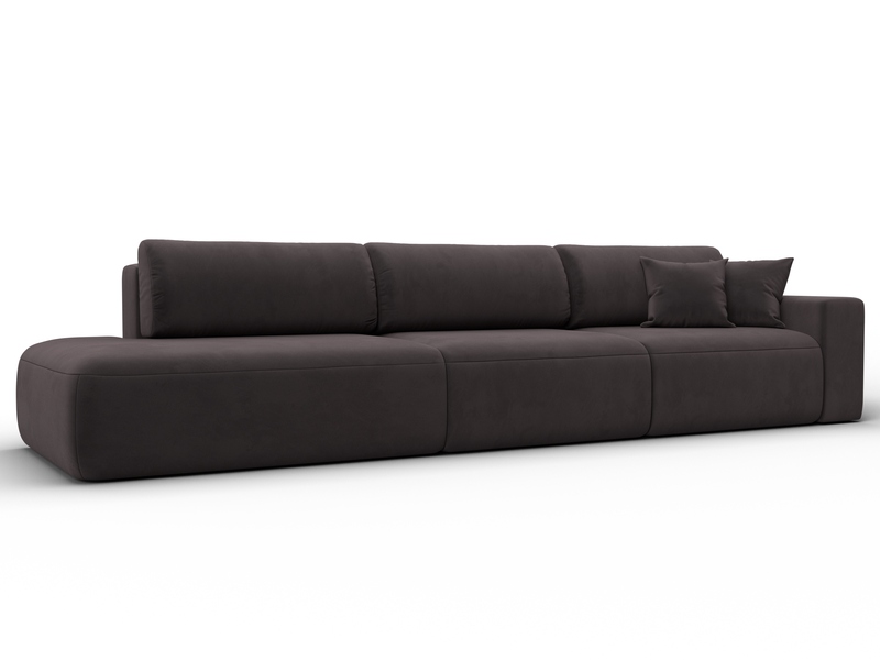 Диван прямой Лига-036 НПБ Модерн Лонг подлокотник справа, Велюр, SEVEN 727 коричневый