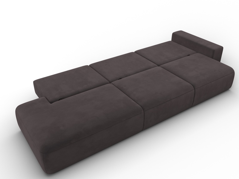 Диван прямой Лига-036 НПБ Модерн Лонг подлокотник справа, Велюр, SEVEN 727 коричневый