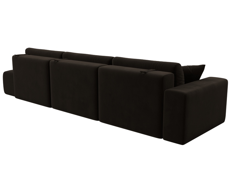 Диван прямой Лига-036 НПБ Модерн Лонг подлокотник слева, Микровельвет, Коричневый