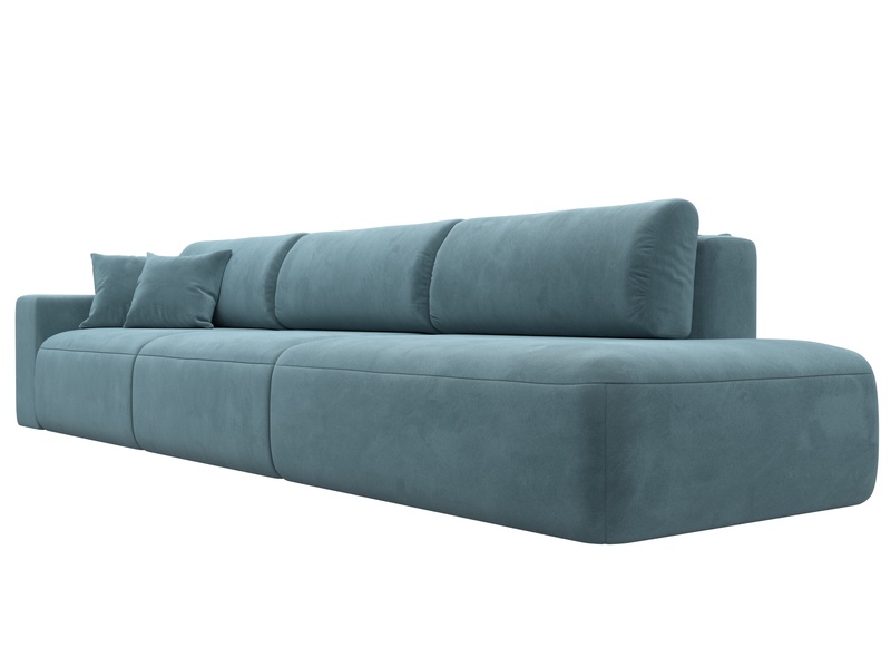 Диван прямой Лига-036 НПБ Модерн Лонг подлокотник слева, Велюр, SEVEN 113 бирюзовый