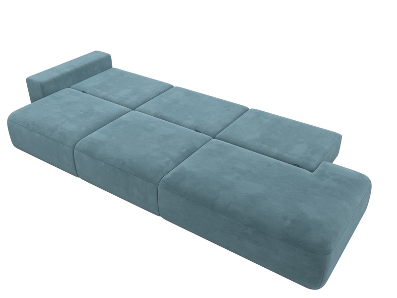 Диван прямой Лига-036 НПБ Модерн Лонг подлокотник слева, Велюр, SEVEN 113 бирюзовый