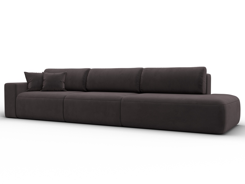 Диван прямой Лига-036 НПБ Модерн Лонг подлокотник слева, Велюр, SEVEN 727 коричневый