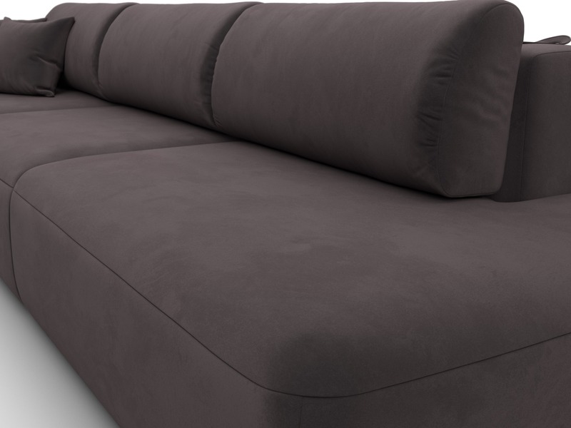 Диван прямой Лига-036 НПБ Модерн Лонг подлокотник слева, Велюр, SEVEN 727 коричневый