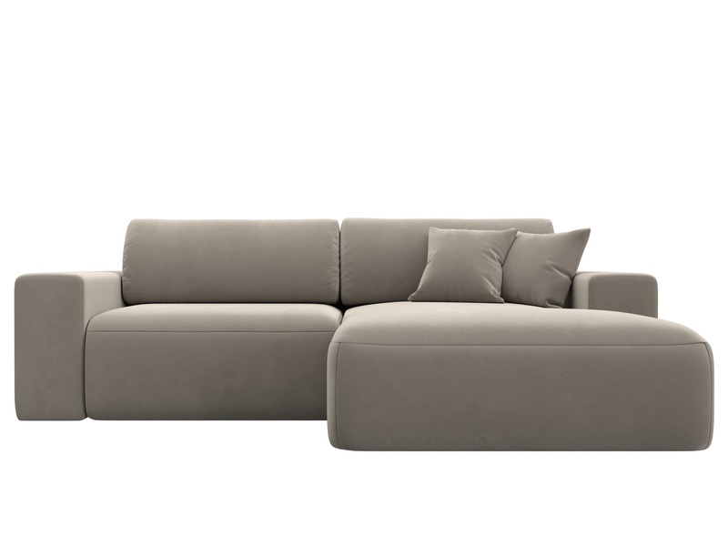 Диван угловой Лига-036 НПБ Классик правый угол, Микровельвет, Бежевый