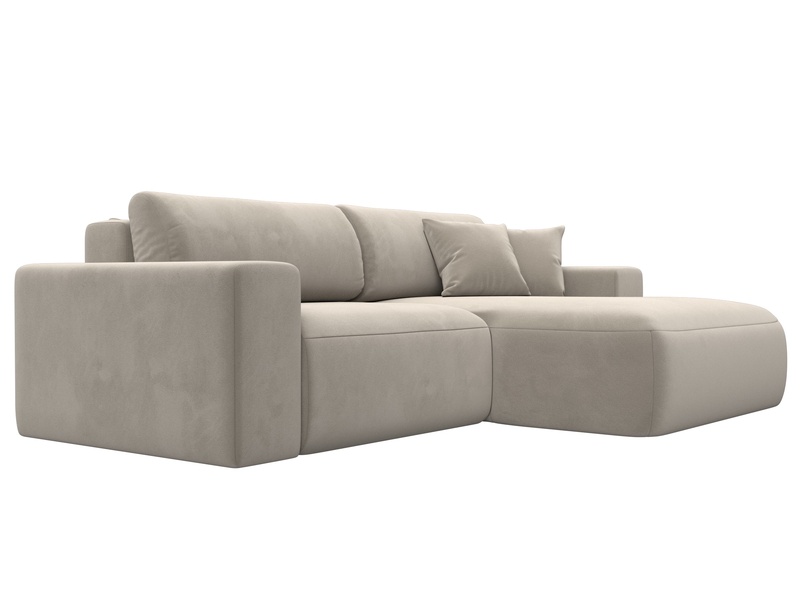 Диван угловой Лига-036 НПБ Классик правый угол, Микровельвет, Бежевый