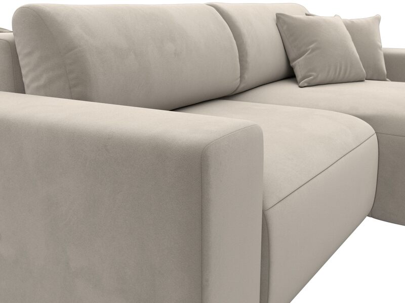 Диван угловой Лига-036 НПБ Классик правый угол, Микровельвет, Бежевый