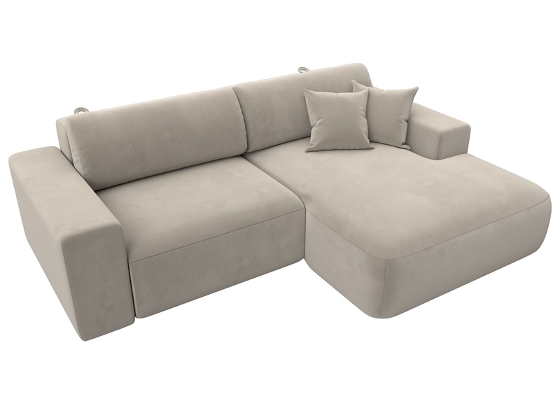 Диван угловой Лига-036 НПБ Классик правый угол, Микровельвет, Бежевый