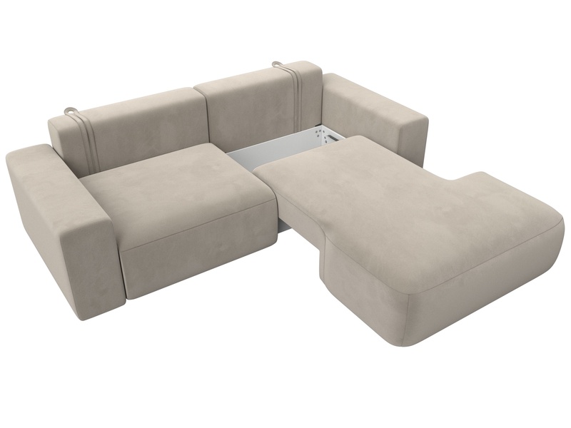 Диван угловой Лига-036 НПБ Классик правый угол, Микровельвет, Бежевый