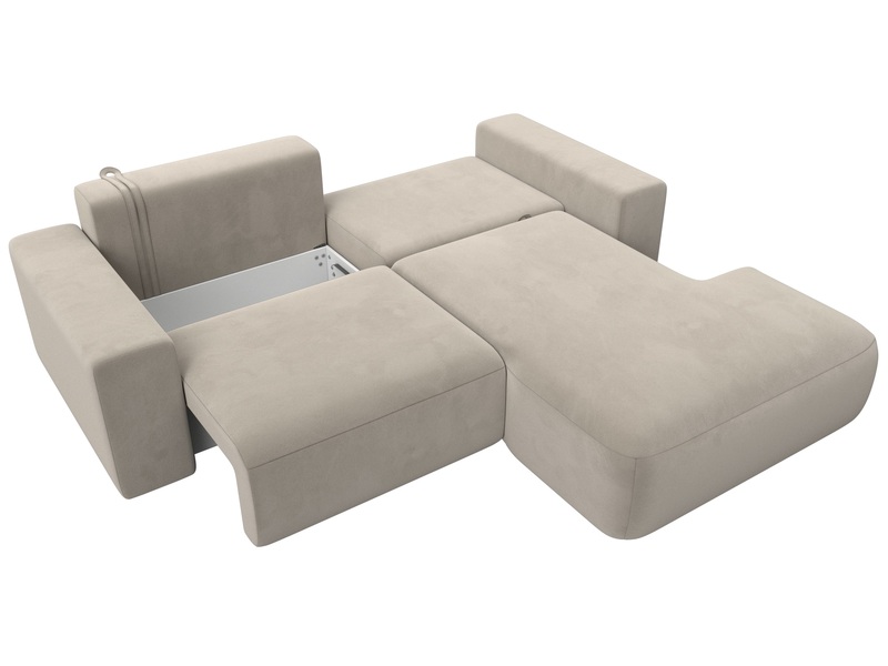 Диван угловой Лига-036 НПБ Классик правый угол, Микровельвет, Бежевый