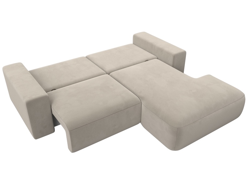 Диван угловой Лига-036 НПБ Классик правый угол, Микровельвет, Бежевый