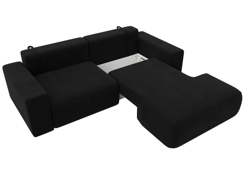 Диван угловой Лига-036 НПБ Классик правый угол, Микровельвет, Черный