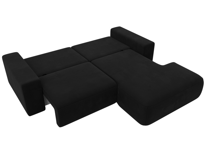 Диван угловой Лига-036 НПБ Классик правый угол, Микровельвет, Черный