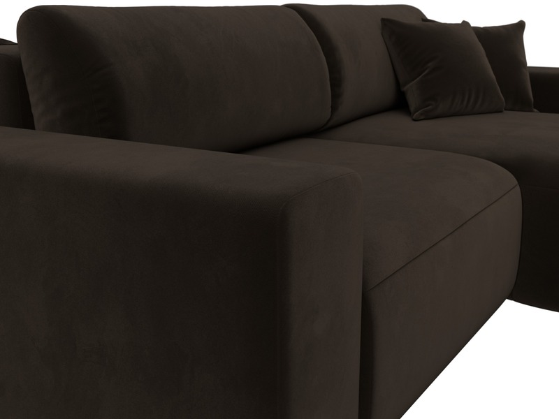 Диван угловой Лига-036 НПБ Классик правый угол, Микровельвет, Коричневый