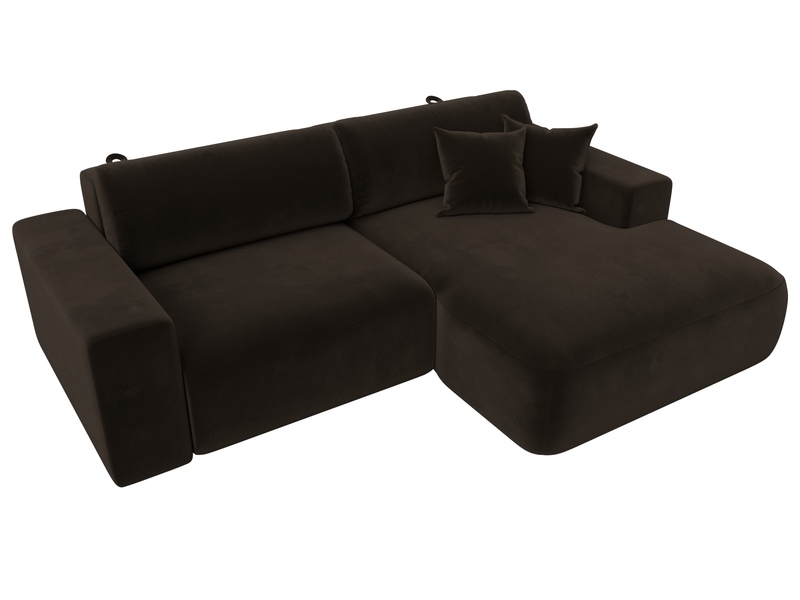 Диван угловой Лига-036 НПБ Классик правый угол, Микровельвет, Коричневый