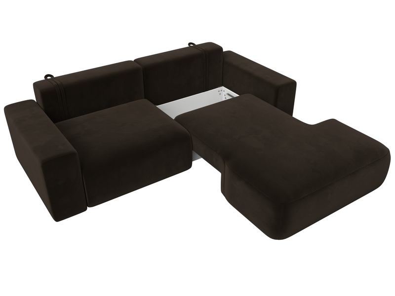 Диван угловой Лига-036 НПБ Классик правый угол, Микровельвет, Коричневый