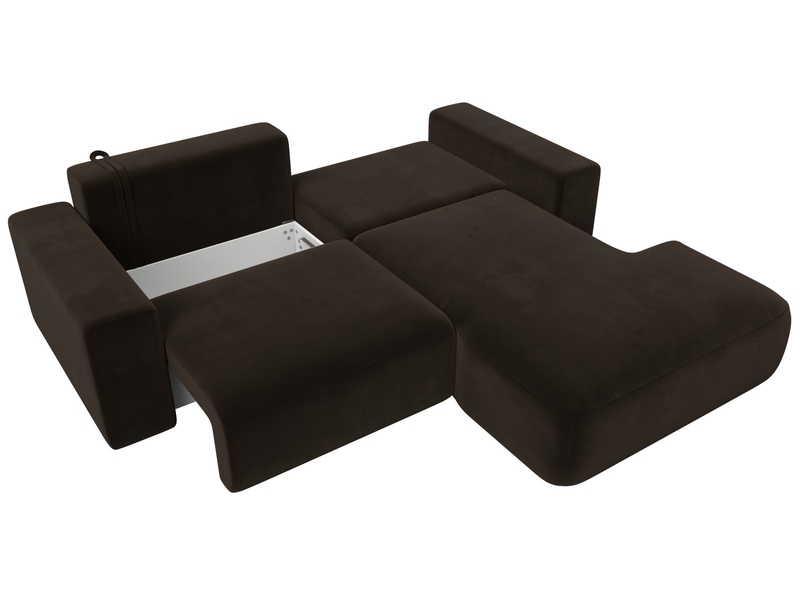 Диван угловой Лига-036 НПБ Классик правый угол, Микровельвет, Коричневый