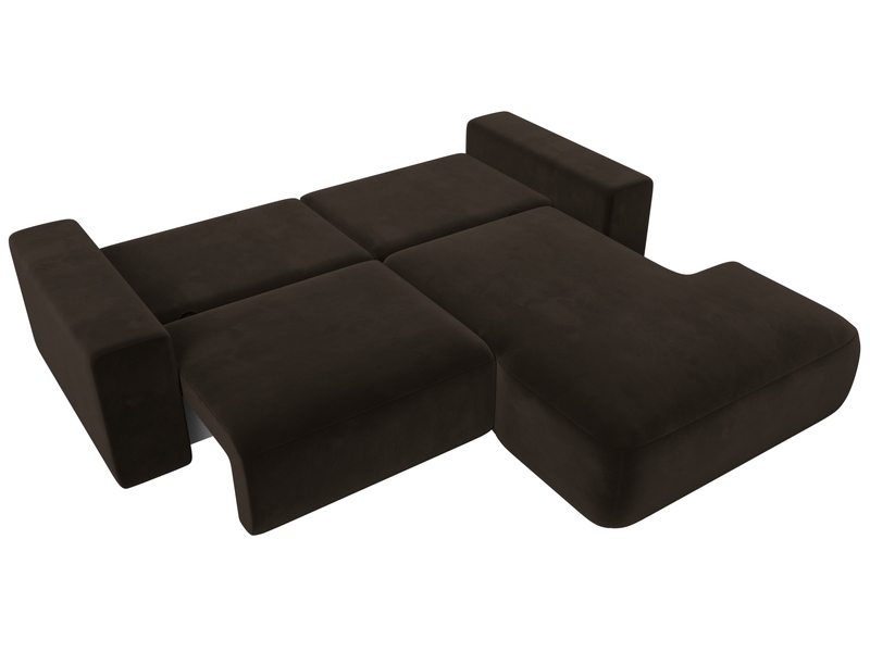 Диван угловой Лига-036 НПБ Классик правый угол, Микровельвет, Коричневый