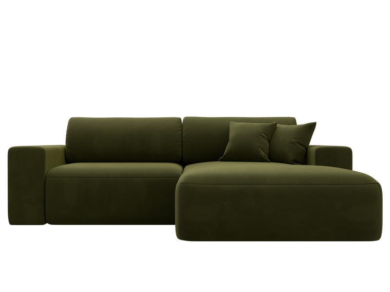 Диван угловой Лига-036 НПБ Классик правый угол, Микровельвет, Зеленый