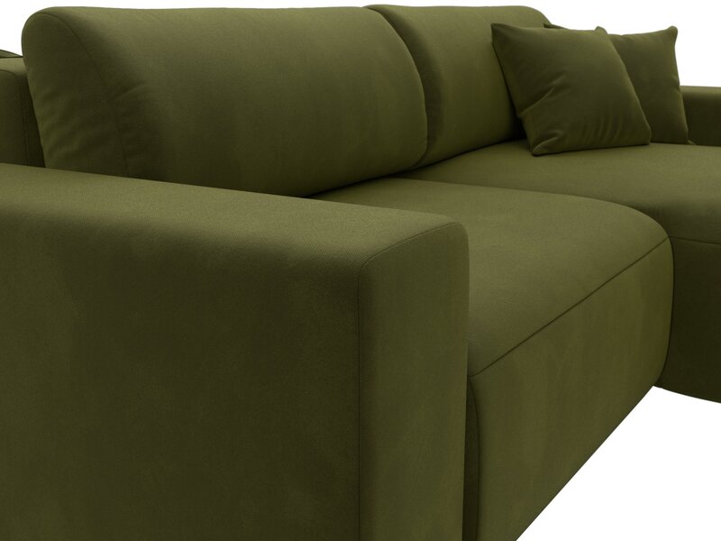 Диван угловой Лига-036 НПБ Классик правый угол, Микровельвет, Зеленый