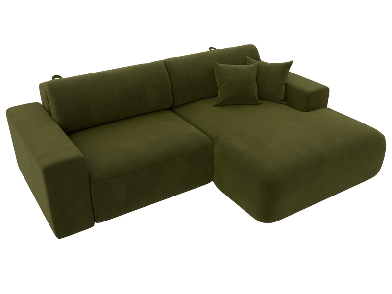 Диван угловой Лига-036 НПБ Классик правый угол, Микровельвет, Зеленый