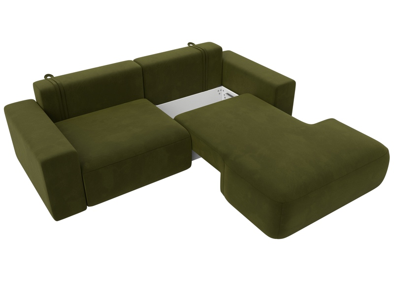 Диван угловой Лига-036 НПБ Классик правый угол, Микровельвет, Зеленый
