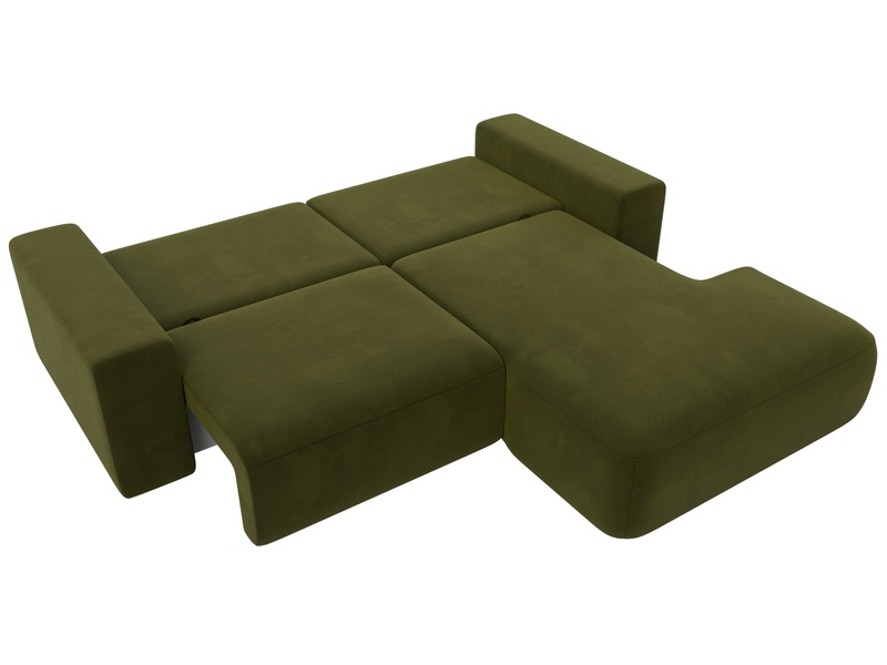 Диван угловой Лига-036 НПБ Классик правый угол, Микровельвет, Зеленый