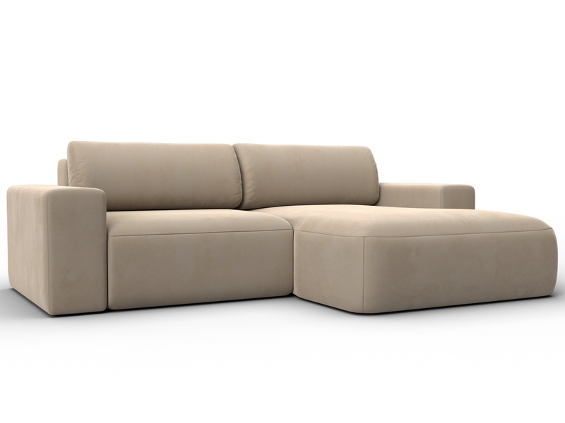 Диван угловой Лига-036 НПБ Классик правый угол, Велюр, SEVEN 729 бежевый