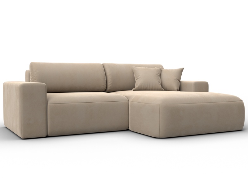 Диван угловой Лига-036 НПБ Классик правый угол, Велюр, SEVEN 729 бежевый