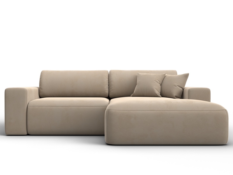 Диван угловой Лига-036 НПБ Классик правый угол, Велюр, SEVEN 729 бежевый