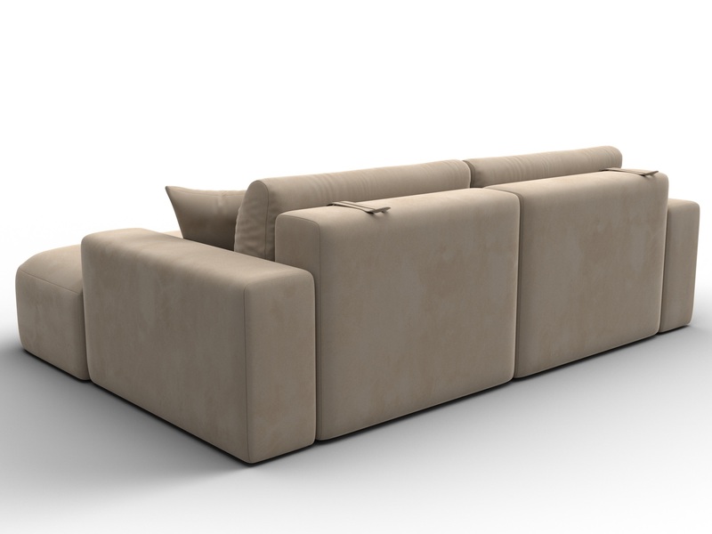 Диван угловой Лига-036 НПБ Классик правый угол, Велюр, SEVEN 729 бежевый