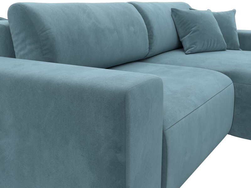 Диван угловой Лига-036 НПБ Классик правый угол, Велюр, SEVEN 113 бирюзовый