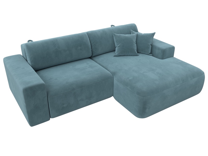 Диван угловой Лига-036 НПБ Классик правый угол, Велюр, SEVEN 113 бирюзовый