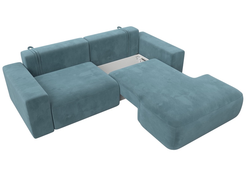 Диван угловой Лига-036 НПБ Классик правый угол, Велюр, SEVEN 113 бирюзовый