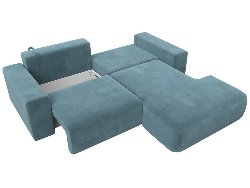 Диван угловой Лига-036 НПБ Классик правый угол, Велюр, SEVEN 113 бирюзовый