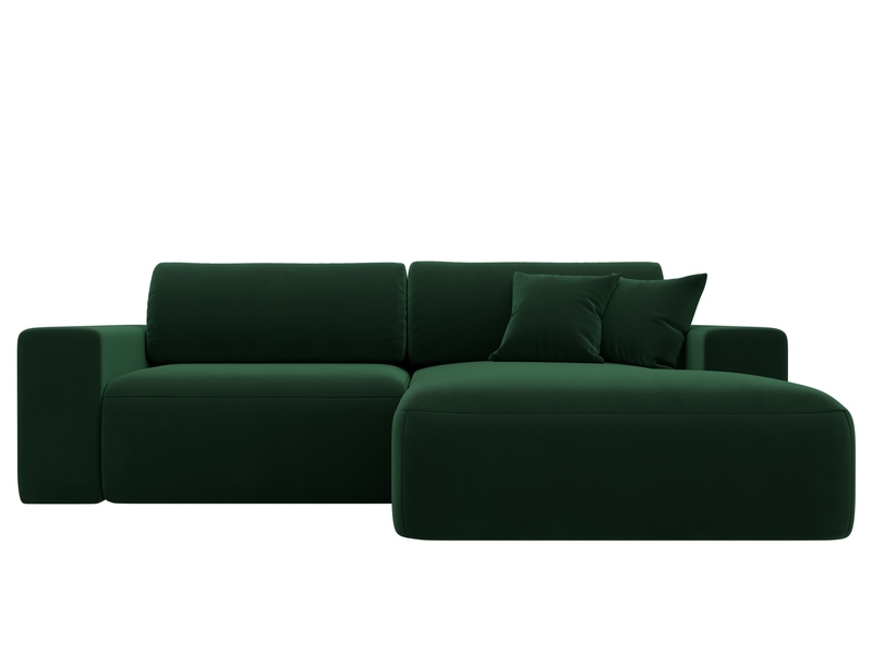 Диван угловой Лига-036 НПБ Классик правый угол, Велюр, SEVEN 626 зеленый