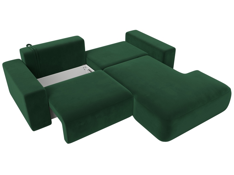 Диван угловой Лига-036 НПБ Классик правый угол, Велюр, SEVEN 626 зеленый