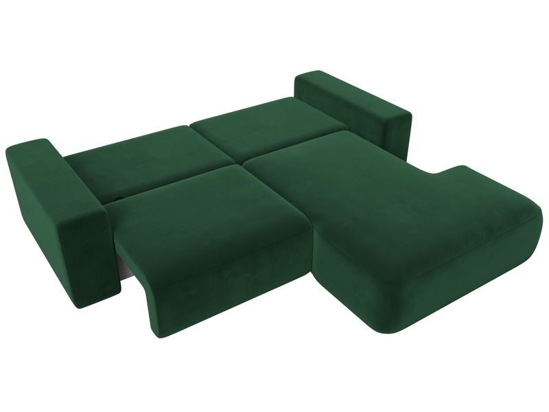 Диван угловой Лига-036 НПБ Классик правый угол, Велюр, SEVEN 626 зеленый