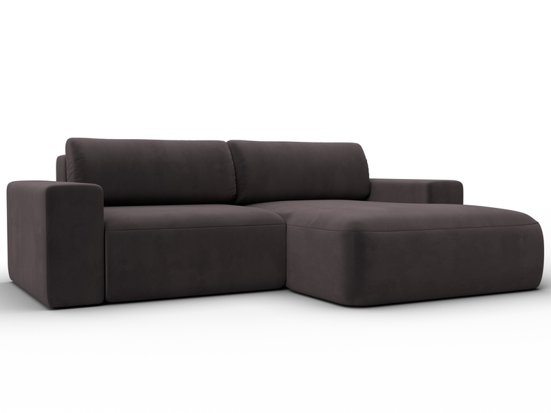 Диван угловой Лига-036 НПБ Классик правый угол, Велюр, SEVEN 727 коричневый