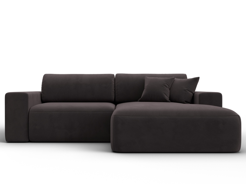 Диван угловой Лига-036 НПБ Классик правый угол, Велюр, SEVEN 727 коричневый