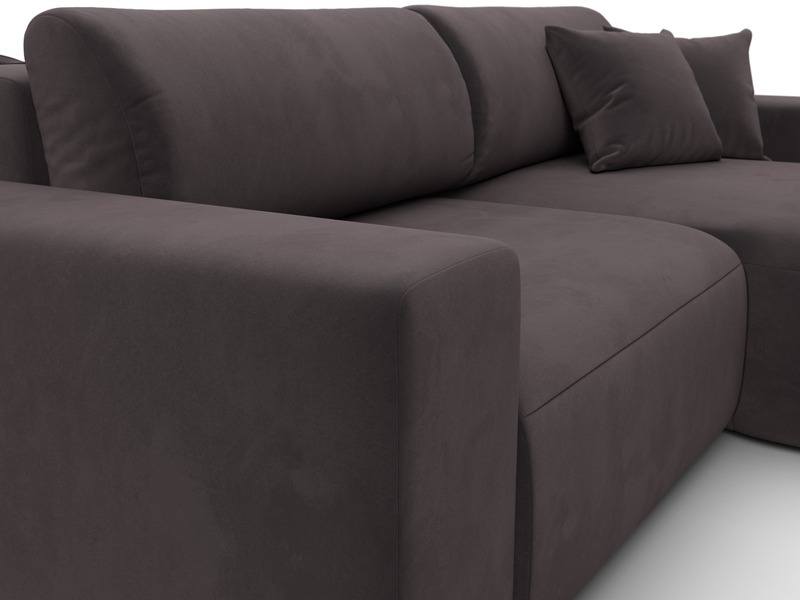 Диван угловой Лига-036 НПБ Классик правый угол, Велюр, SEVEN 727 коричневый