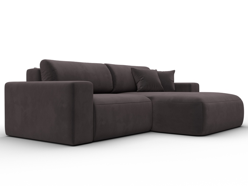 Диван угловой Лига-036 НПБ Классик правый угол, Велюр, SEVEN 727 коричневый